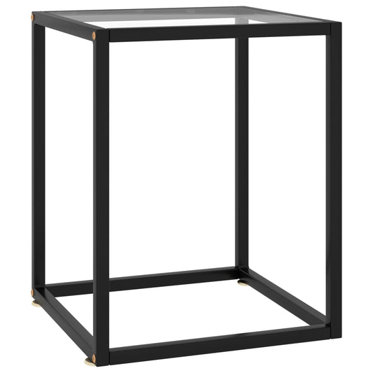 Coffee Table Black Tempered Glass 15.7 x 15.7 x 19.7 in Modern