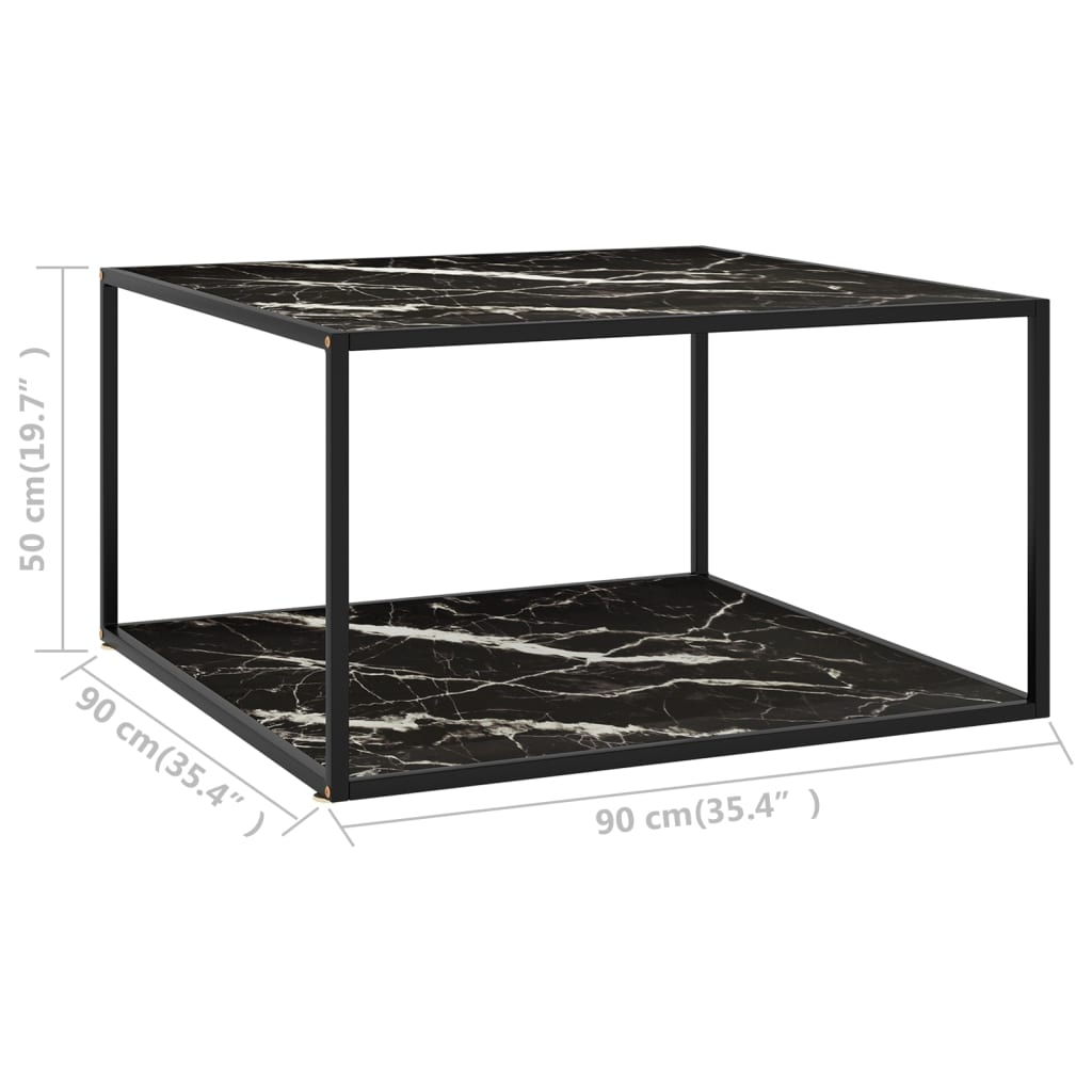 Coffee Table Black Tempered glass, powder-coated steel Medium