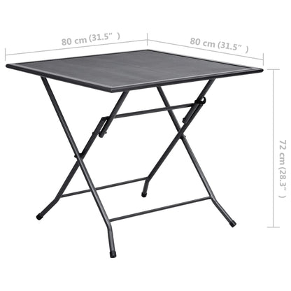 Folding Table Anthracite Steel with Powder Coating