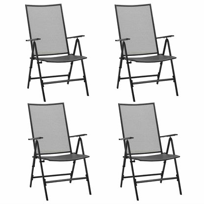 Folding Chair Set of 4 Anthracite Steel Standard Foldable