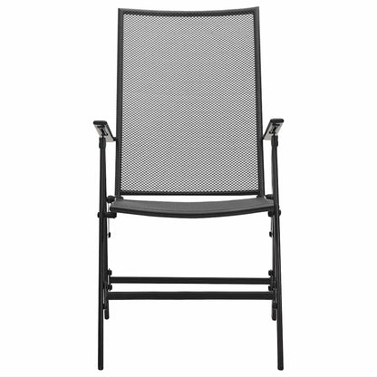 Folding Chair Set of 4 Anthracite Steel Standard Foldable