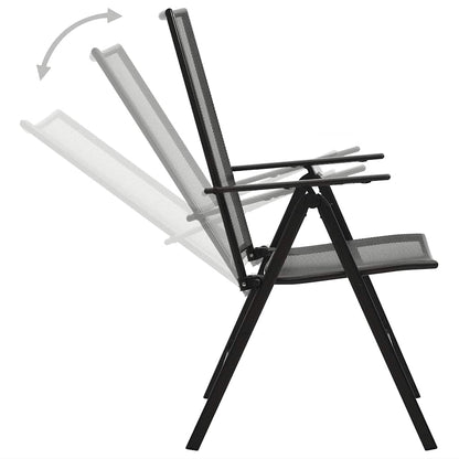 Folding Chair Set of 4 Anthracite Steel Standard Foldable