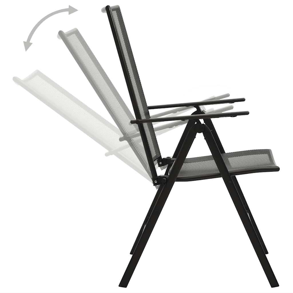 Folding Chair Set of 4 Anthracite Steel Standard Foldable