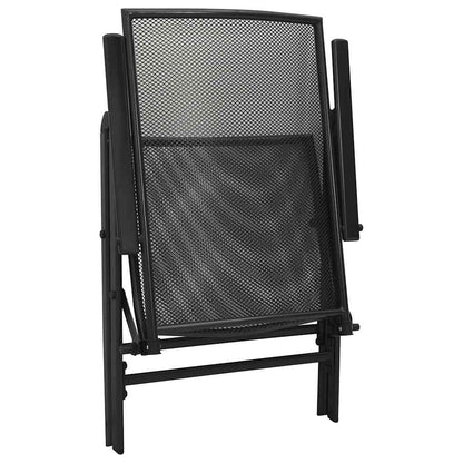 Folding Chair Set of 4 Anthracite Steel Standard Foldable