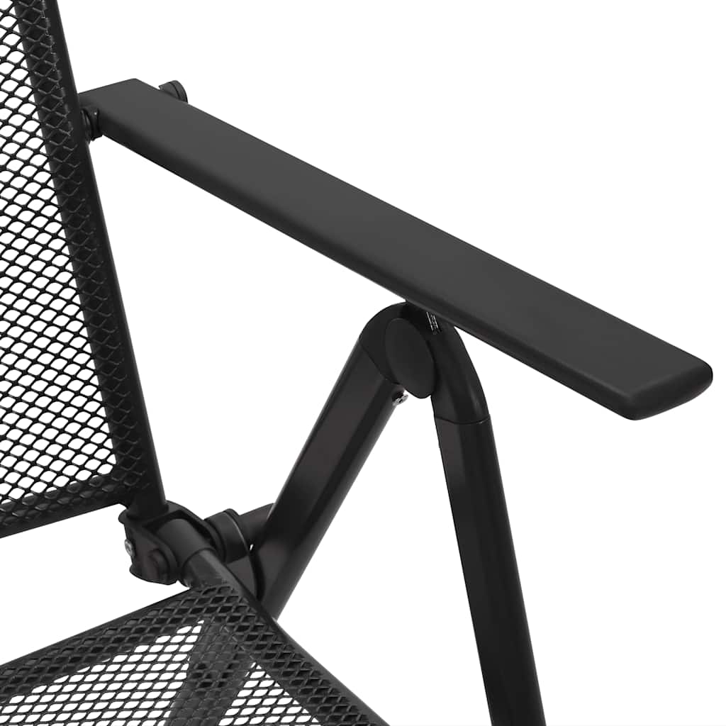 Folding Chair Set of 4 Anthracite Steel Standard Foldable