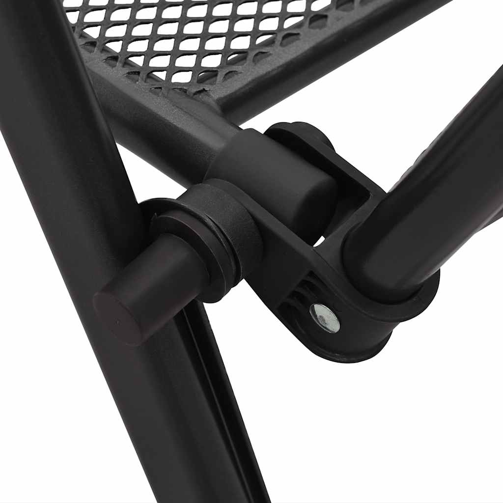 Folding Chair Set of 4 Anthracite Steel Standard Foldable
