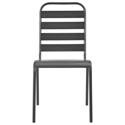 Outdoor Chair Set of 4 Dark Grey E-coated Steel Standard