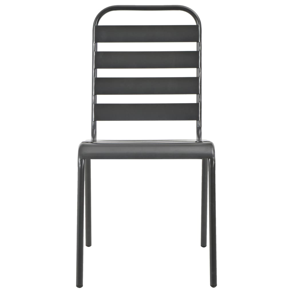 Outdoor Chair Set of 4 Dark Grey E-coated Steel Standard