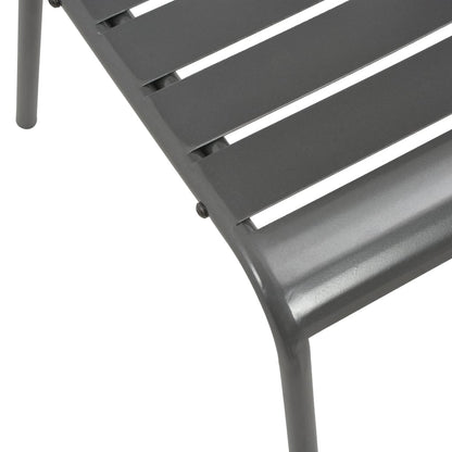 Outdoor Chair Set of 4 Dark Grey E-coated Steel Standard