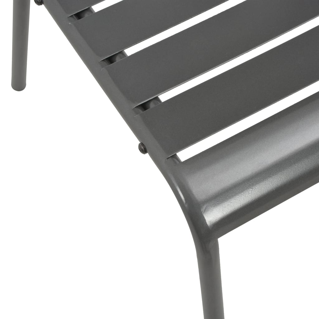 Outdoor Chair Set of 4 Dark Grey E-coated Steel Standard
