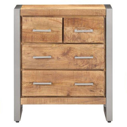 Sideboard Natural wood, grey Rough mango wood, iron