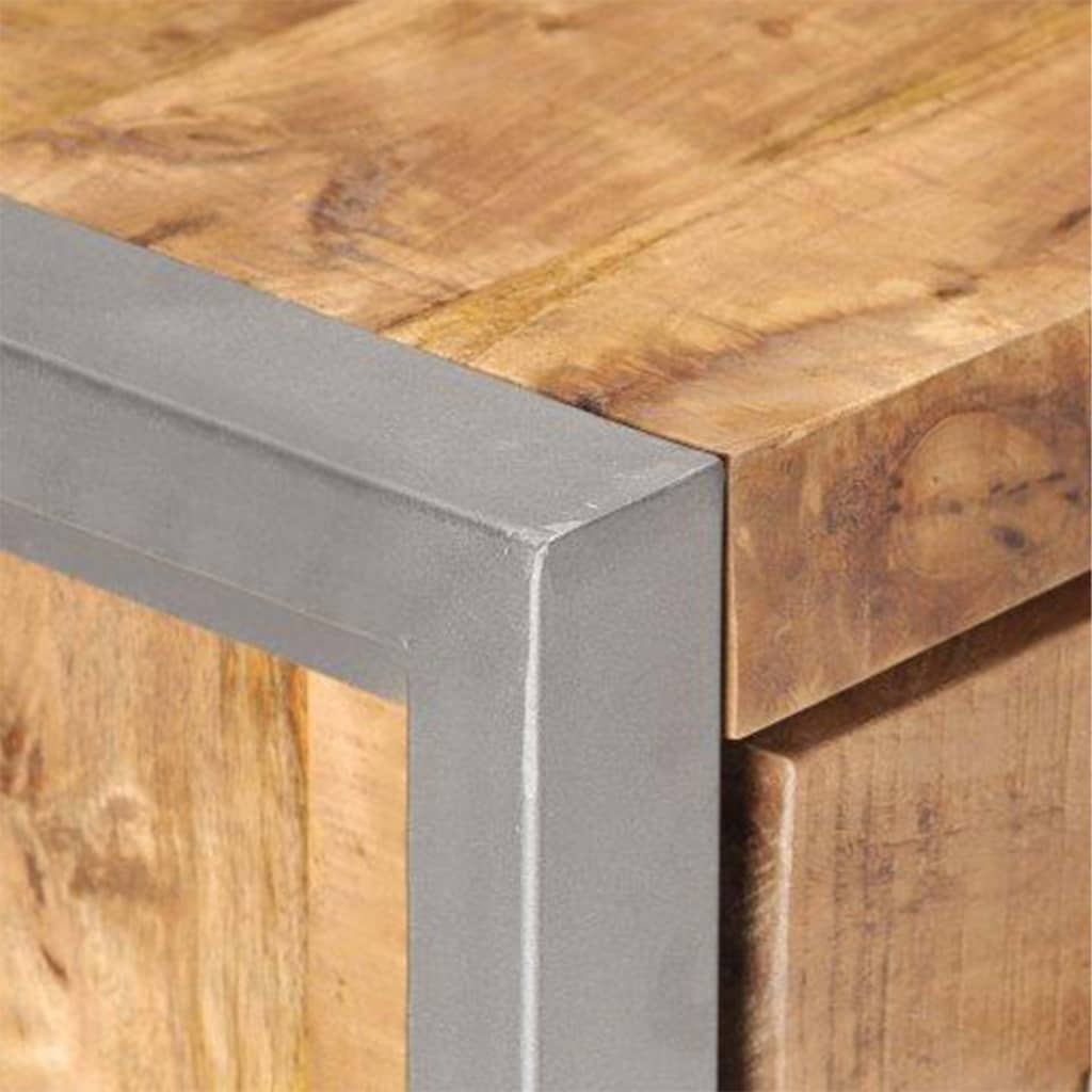 Sideboard Natural wood, grey Rough mango wood, iron
