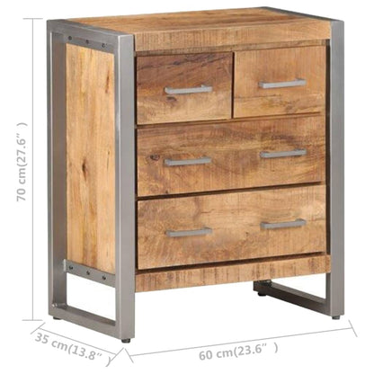 Sideboard Natural wood, grey Rough mango wood, iron