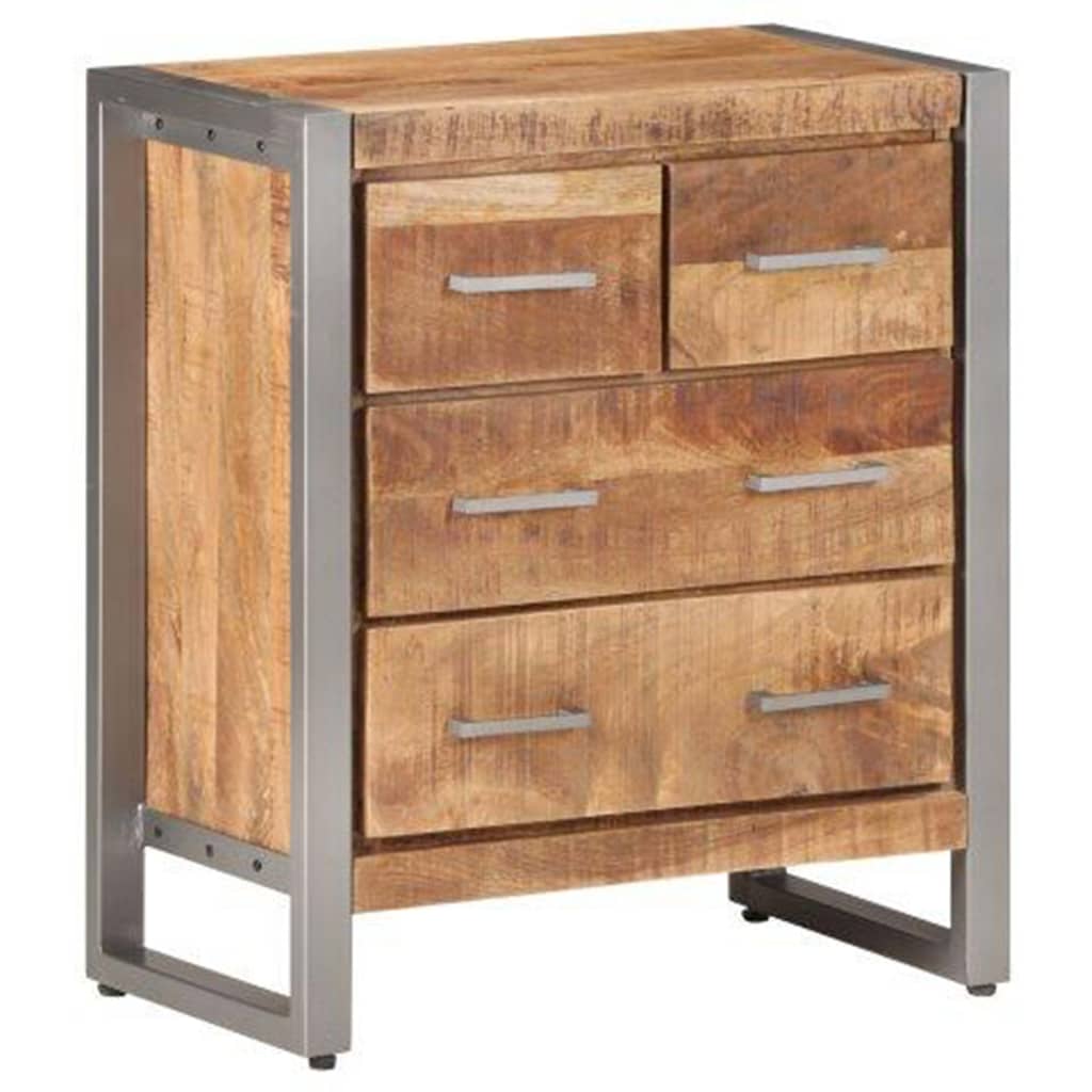 Sideboard Natural wood, grey Rough mango wood, iron