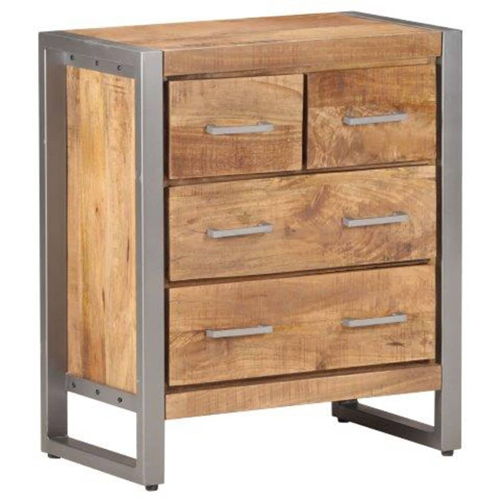 Sideboard Natural wood, grey Rough mango wood, iron