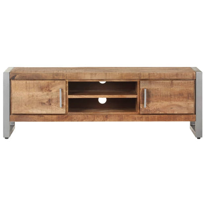 TV Cabinet Natural Mango Wood Rough Mango Wood, Iron