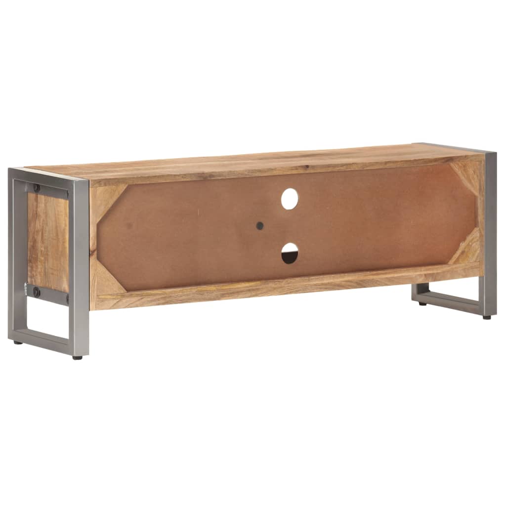 TV Cabinet Natural Mango Wood Rough Mango Wood, Iron