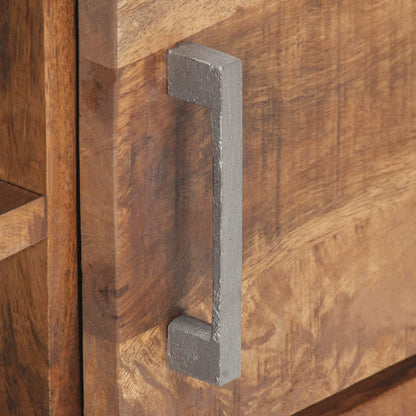 TV Cabinet Natural Mango Wood Rough Mango Wood, Iron