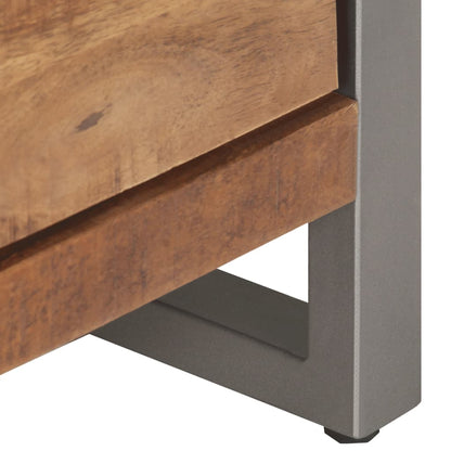 TV Cabinet Natural Mango Wood Rough Mango Wood, Iron