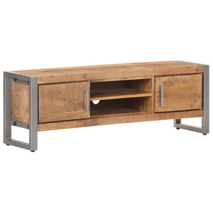 TV Cabinet Natural Mango Wood Rough Mango Wood, Iron