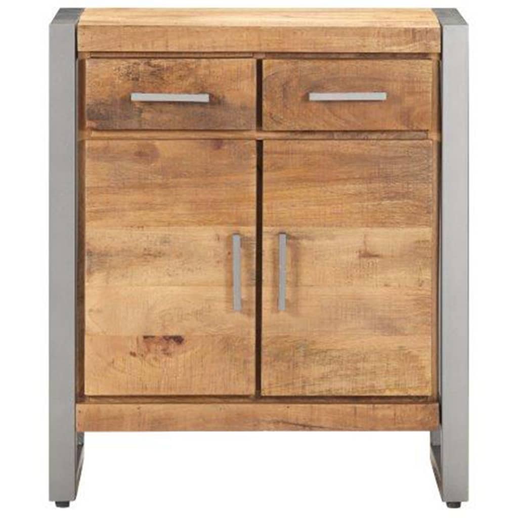 Sideboard Natural wood with grey finish Rough mango wood and iron