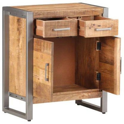 Sideboard Natural wood with grey finish Rough mango wood and iron