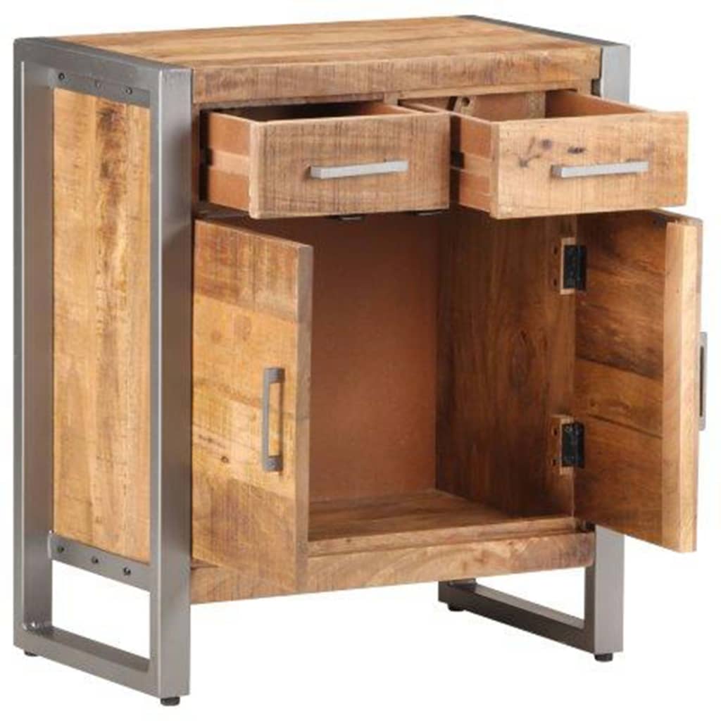 Sideboard Natural wood with grey finish Rough mango wood and iron
