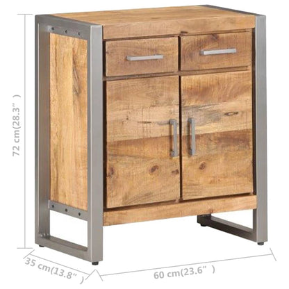Sideboard Natural wood with grey finish Rough mango wood and iron