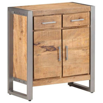 Sideboard Natural wood with grey finish Rough mango wood and iron