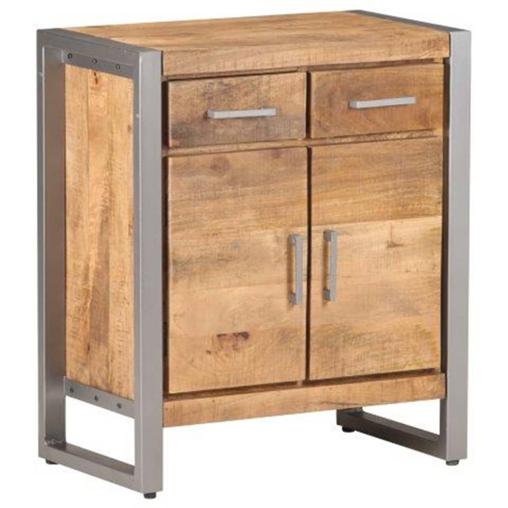 Sideboard Natural wood with grey finish Rough mango wood and iron