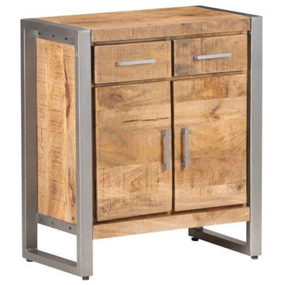 Sideboard Natural wood with grey finish Rough mango wood and iron