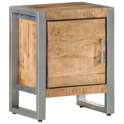 Bedside Cabinet Rough mango wood color, Grey Rough mango wood, Iron