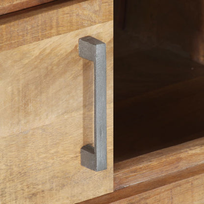 Coffee Table Natural wood tones, grey iron Rough mango wood, iron