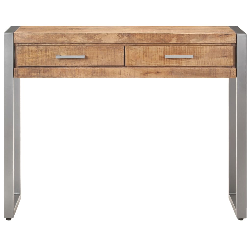 Console Table Natural Mango Wood Solid Mango Wood, Iron Medium