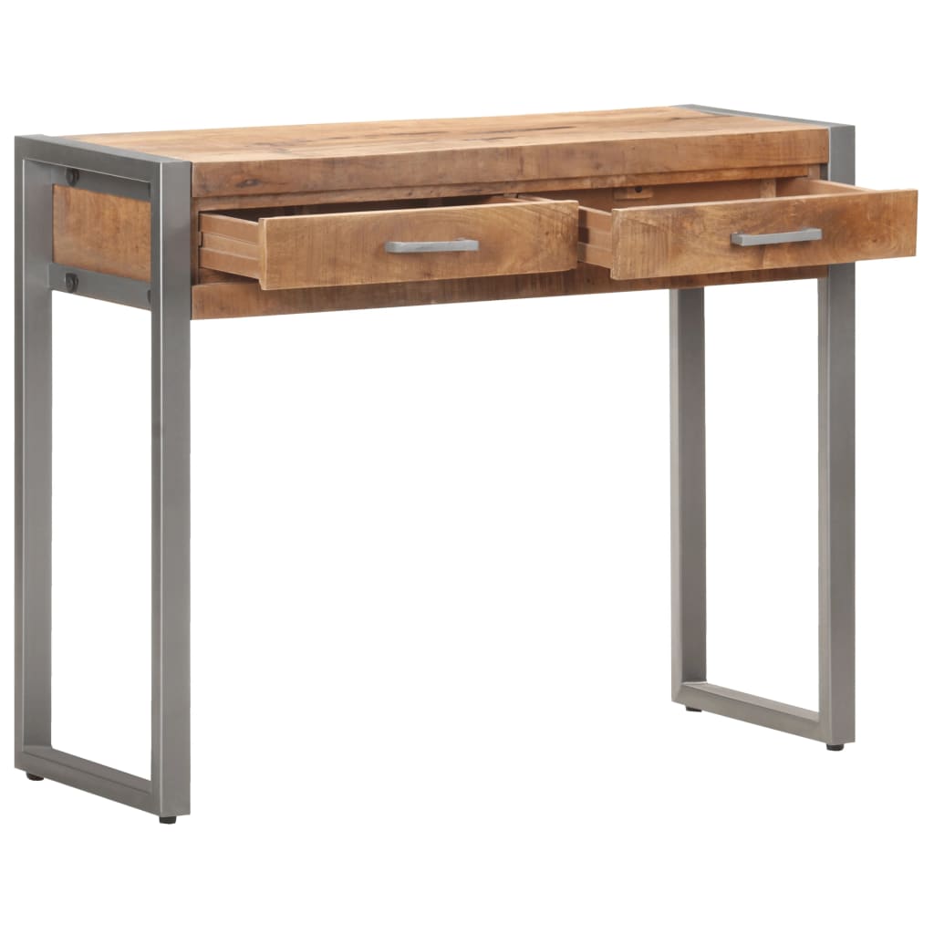 Console Table Natural Mango Wood Solid Mango Wood, Iron Medium