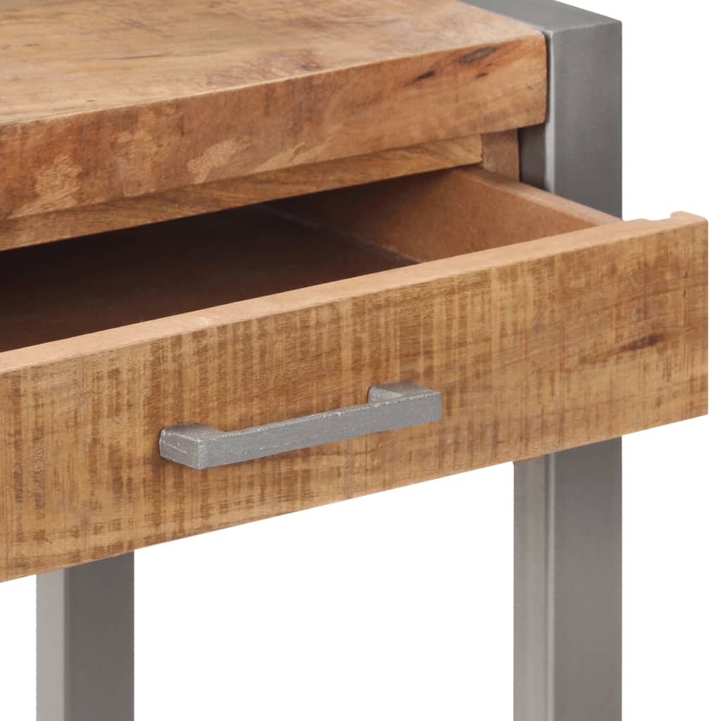 Console Table Natural Mango Wood Solid Mango Wood, Iron Medium