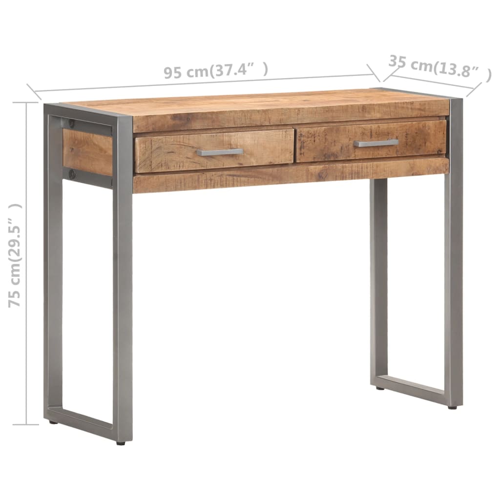 Console Table Natural Mango Wood Solid Mango Wood, Iron Medium