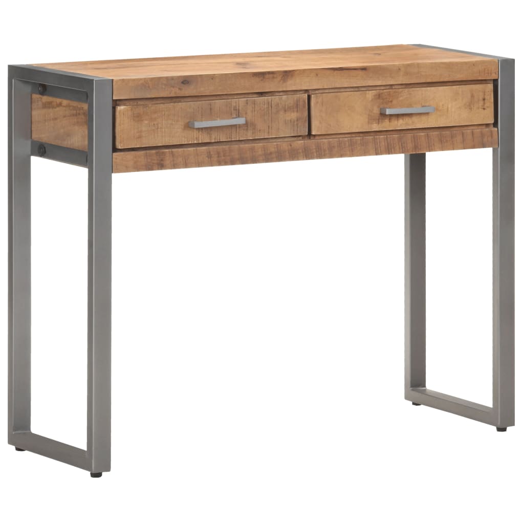 Console Table Natural Mango Wood Solid Mango Wood, Iron Medium