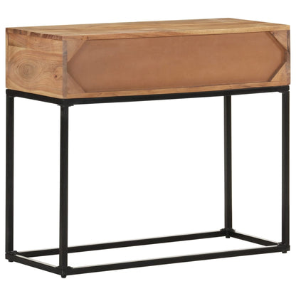 Console Table Natural brown Solid Acacia Wood 35.4 x 13.8 x 29.9 in