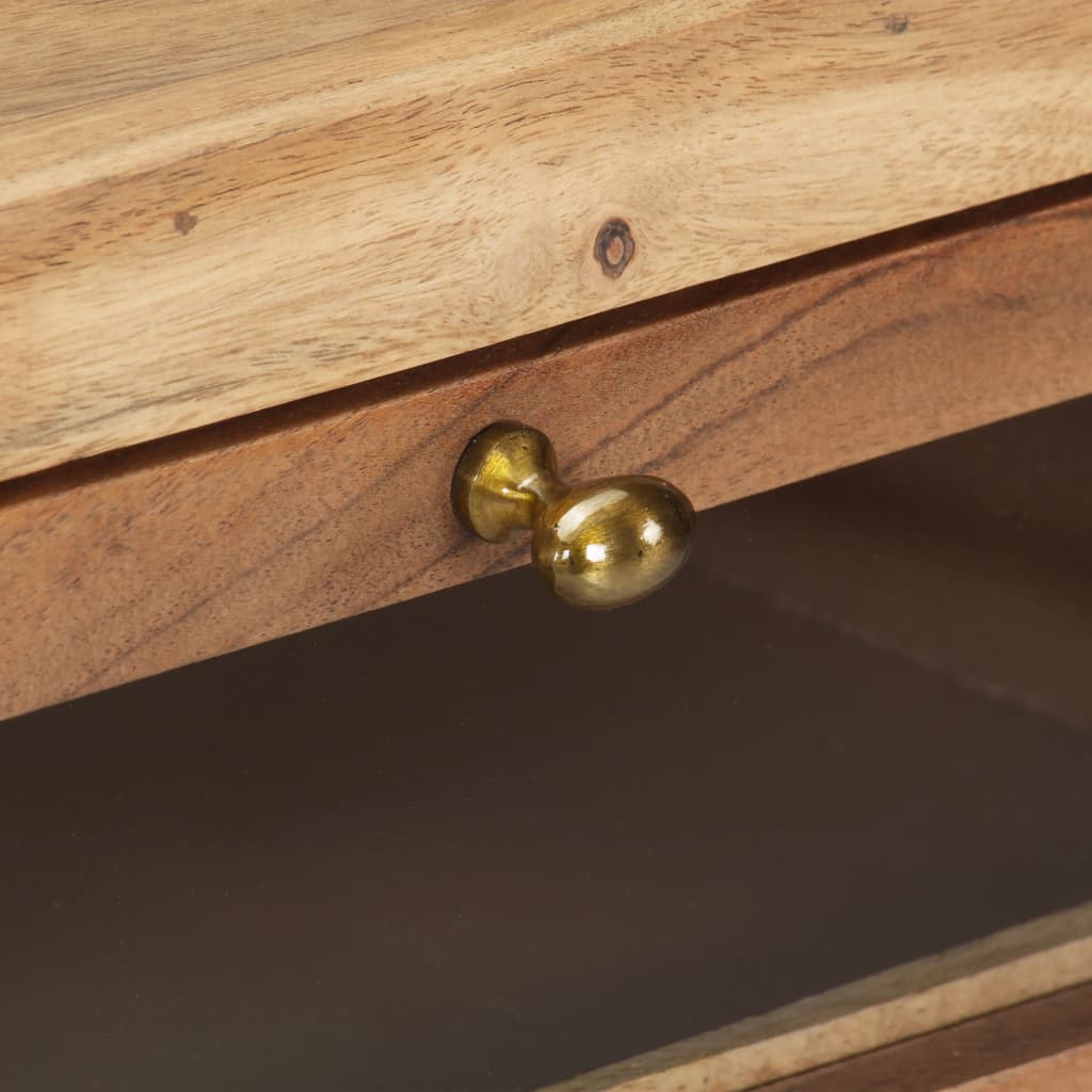 Console Table Natural brown Solid Acacia Wood 35.4 x 13.8 x 29.9 in