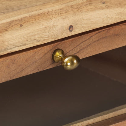 Console Table Natural brown Solid Acacia Wood 35.4 x 13.8 x 29.9 in