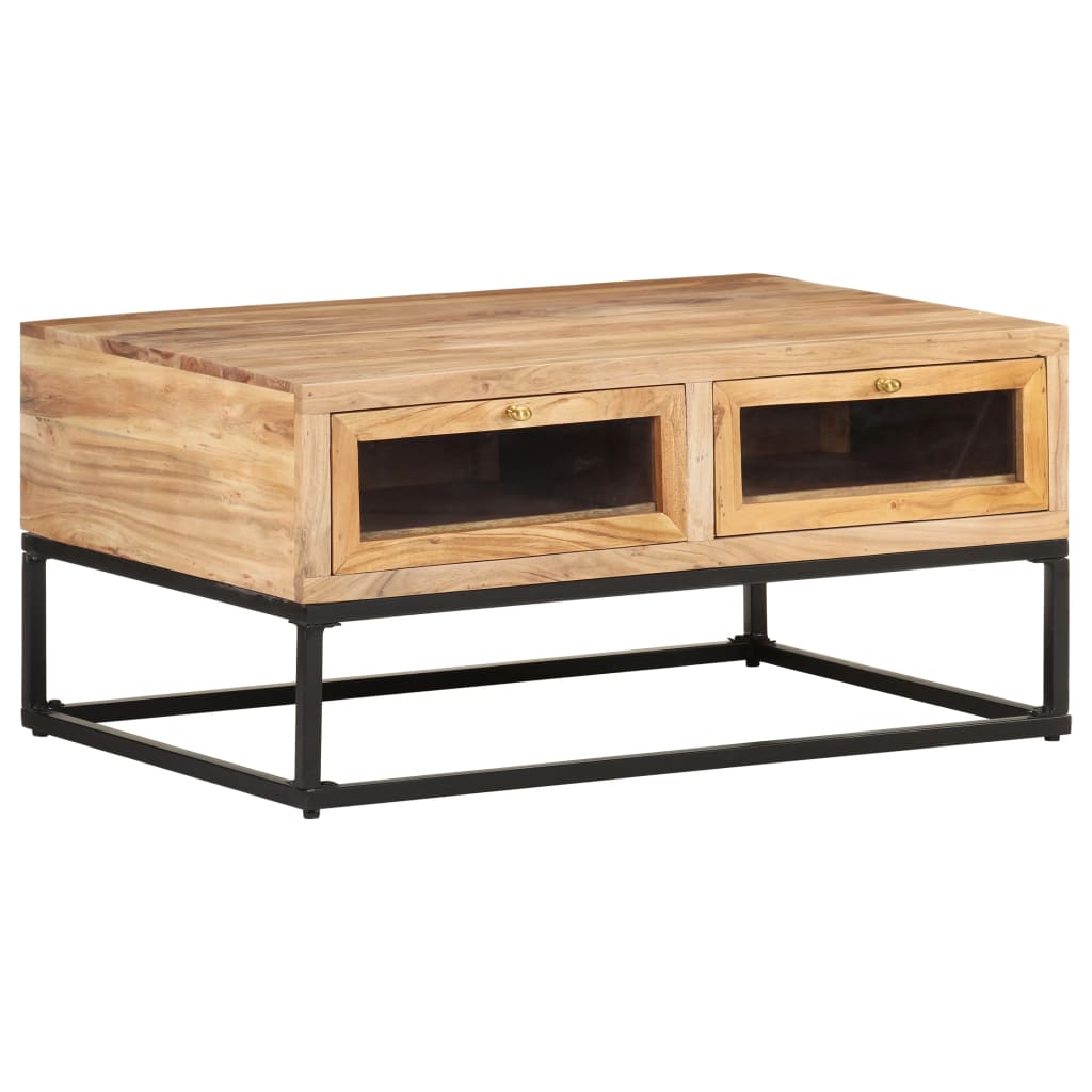 Coffee Table Natural wood Solid acacia wood, powder-coated steel
