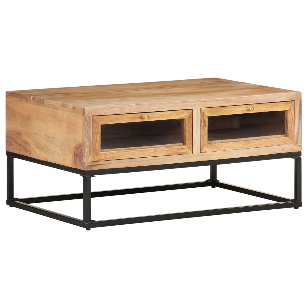 Coffee Table Natural wood Solid acacia wood, powder-coated steel