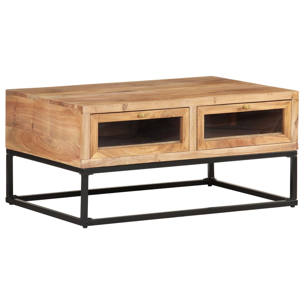 Coffee Table Natural wood Solid acacia wood, powder-coated steel
