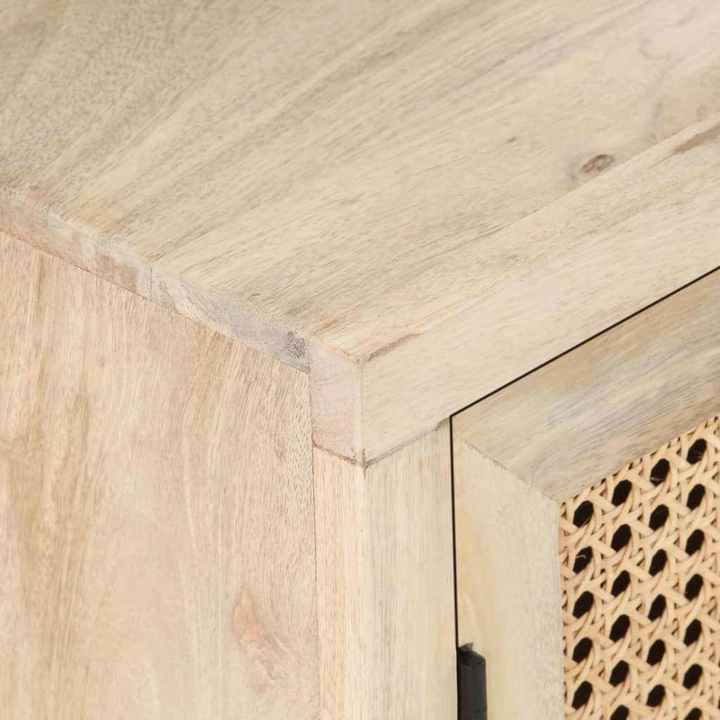 Bedside Cabinet Bleached Mango Wood Solid Mango Wood