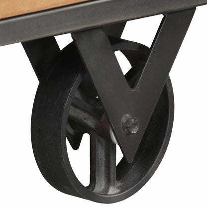 Bedside Cabinet Natural wood, Grey Solid reclaimed wood, Steel