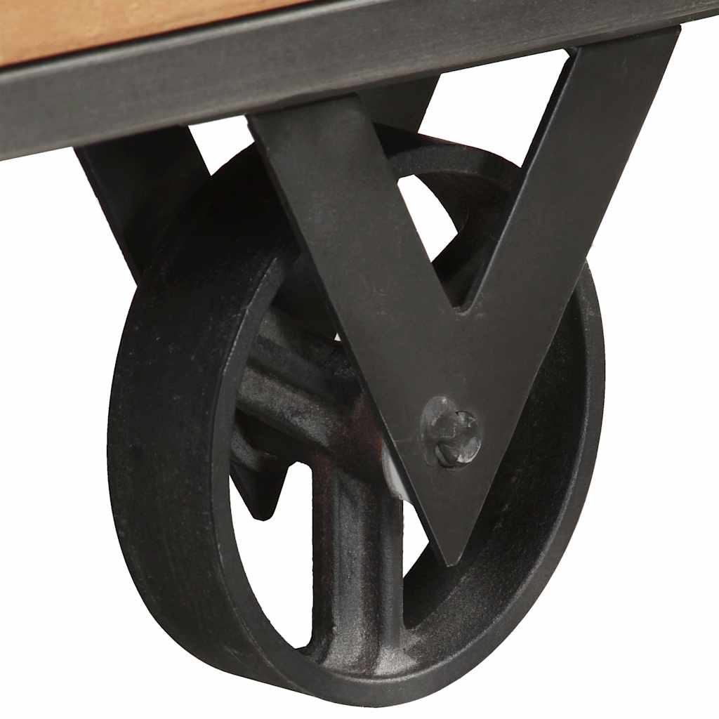 Bedside Cabinet Natural wood, Grey Solid reclaimed wood, Steel