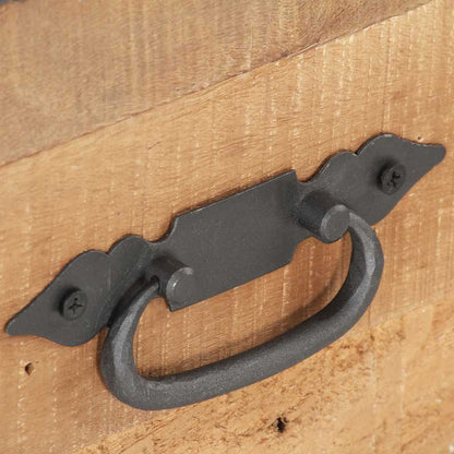 Bedside Cabinet Natural wood, Grey Solid reclaimed wood, Steel