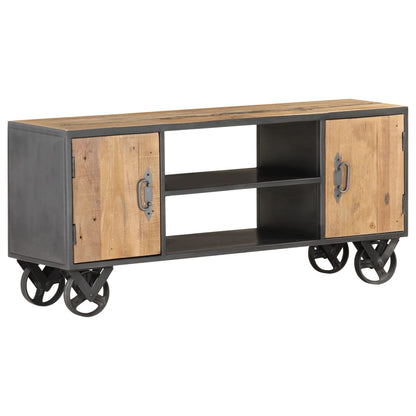 TV Cabinet Natural wood with grey steel finish