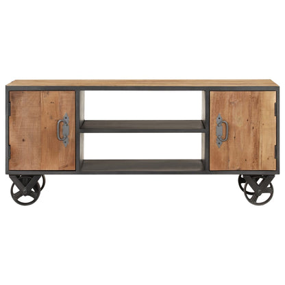 TV Cabinet Natural wood with grey steel finish